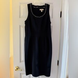 Burberry Black Midi Dress with Metal Studs